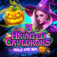 3 Haunted Cauldrons Hold and Win logó