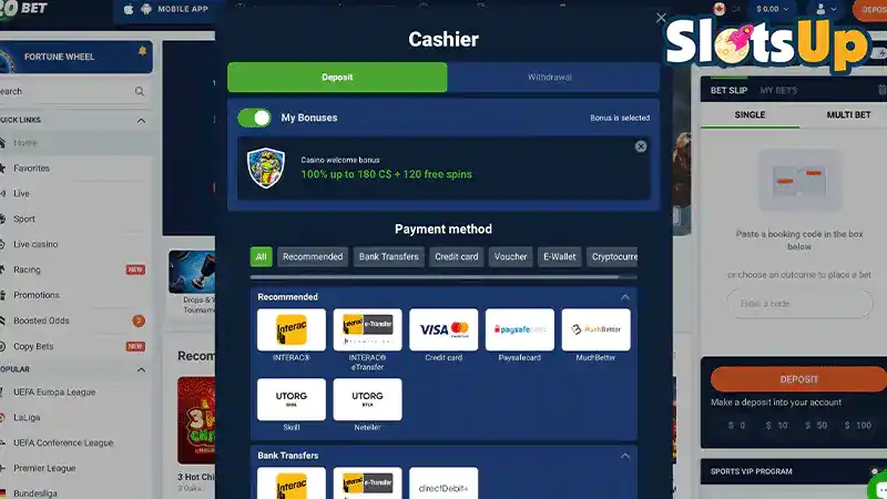 20Bet betétek