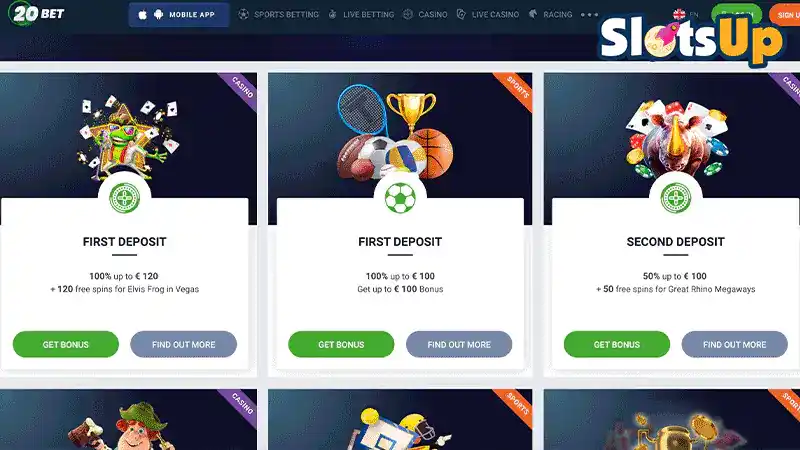 20Bet promóciók
